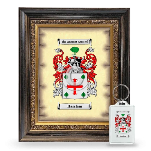 Hasslam Framed Coat of Arms and Keychain - Heirloom