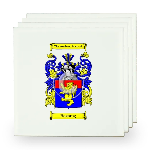 Hastang Set of Four Small Tiles with Coat of Arms