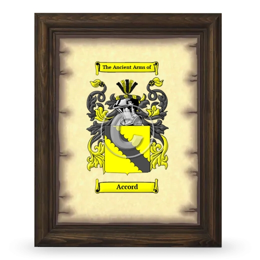 Accord Coat of Arms Framed - Brown