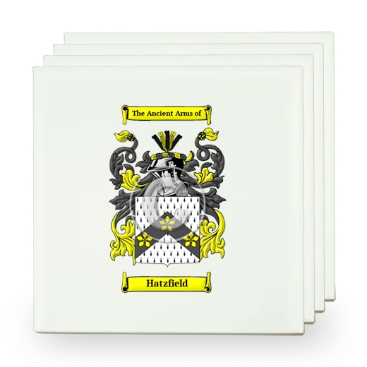 Hatzfield Set of Four Small Tiles with Coat of Arms
