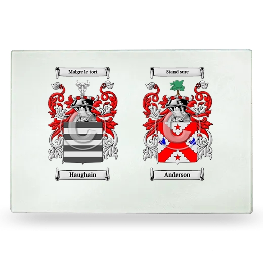 Double Coat of Arms Glass Cutting Board