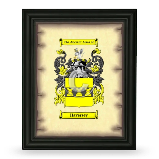 Haversey Coat of Arms Framed - Black