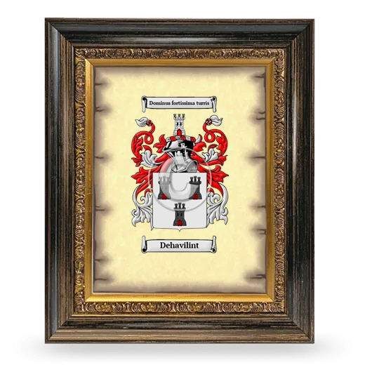 Dehavilint Coat of Arms Framed - Heirloom