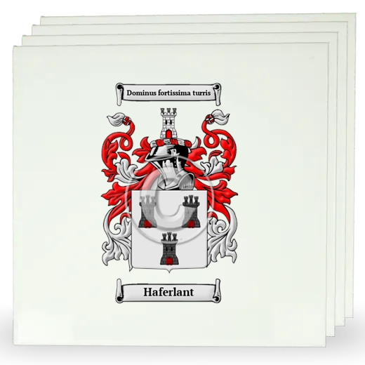 Haferlant Set of Four Large Tiles with Coat of Arms