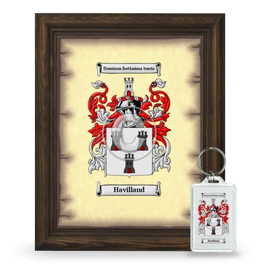 Havilland Framed Coat of Arms and Keychain - Brown