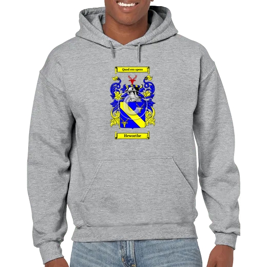 Heworthe Grey Unisex Coat of Arms Hooded Sweatshirt