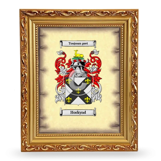 Horkynd Coat of Arms Framed - Gold