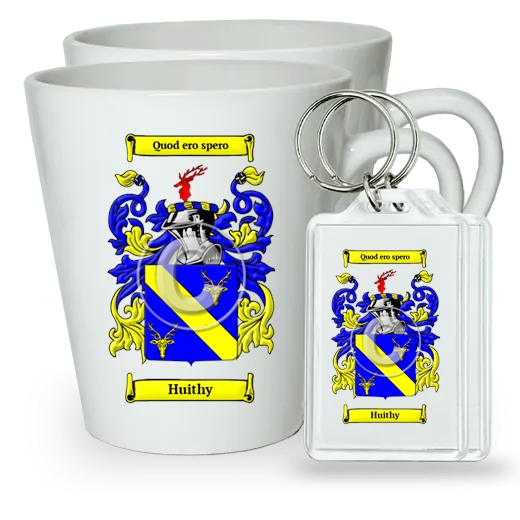 Huithy Pair of Latte Mugs and Pair of Keychains