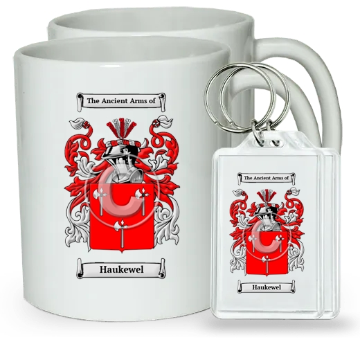 Haukewel Pair of Coffee Mugs and Pair of Keychains