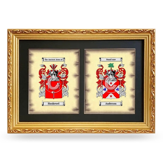 Double Coat of Arms Framed - Gold