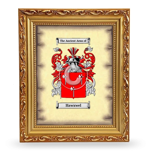 Hawxwel Coat of Arms Framed - Gold