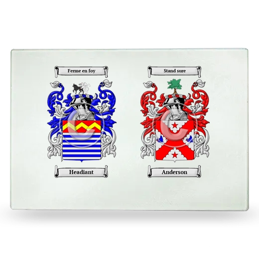 Double Coat of Arms Glass Cutting Board