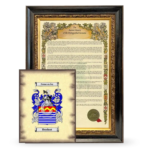 Heydant Framed History and Coat of Arms Print - Heirloom