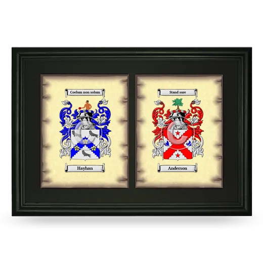 Double Coat of Arms Framed - Black