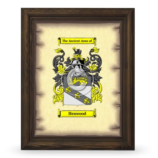 Heawood Coat of Arms Framed - Brown