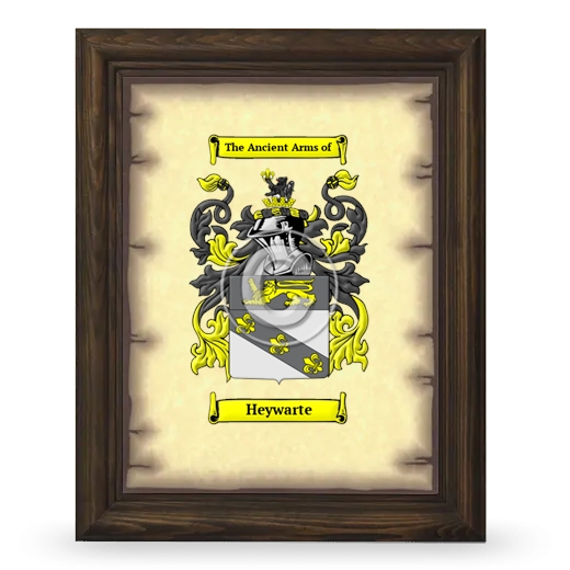 Heywarte Coat of Arms Framed - Brown