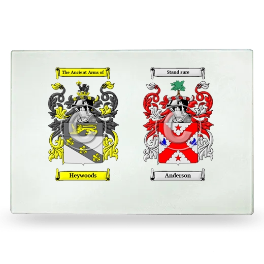 Double Coat of Arms Glass Cutting Board