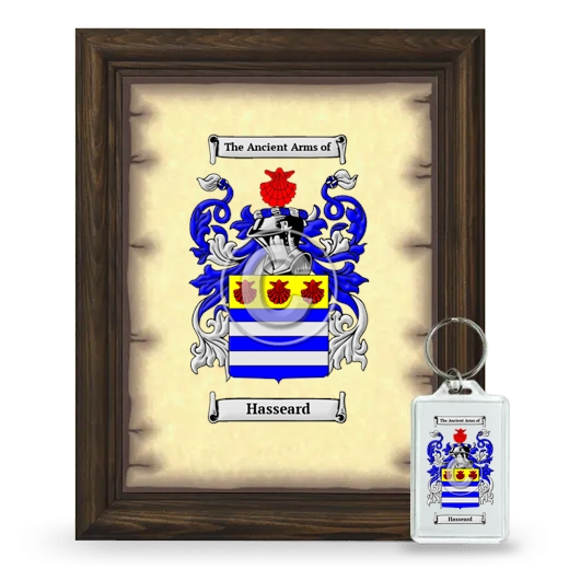 Hasseard Framed Coat of Arms and Keychain - Brown