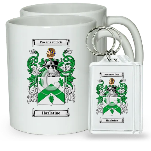 Hazlatine Pair of Coffee Mugs and Pair of Keychains