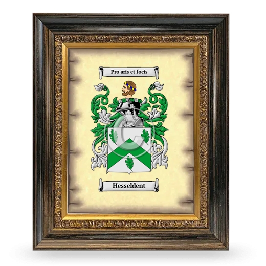 Hesseldent Coat of Arms Framed - Heirloom