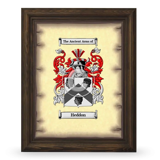 Heddon Coat of Arms Framed - Brown