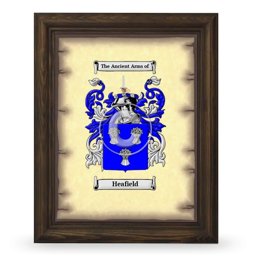 Heafield Coat of Arms Framed - Brown