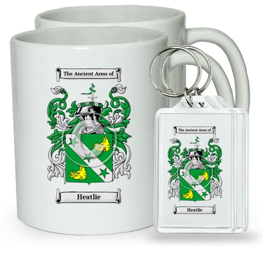 Heatlie Pair of Coffee Mugs and Pair of Keychains