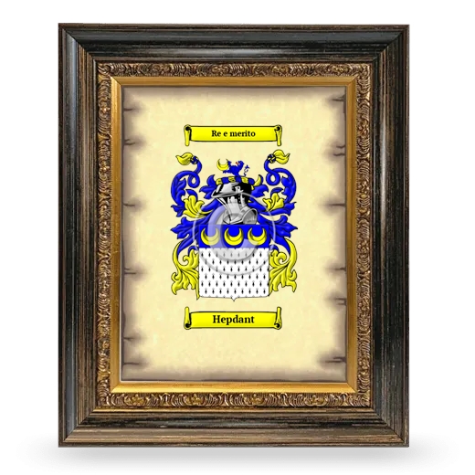 Hepdant Coat of Arms Framed - Heirloom