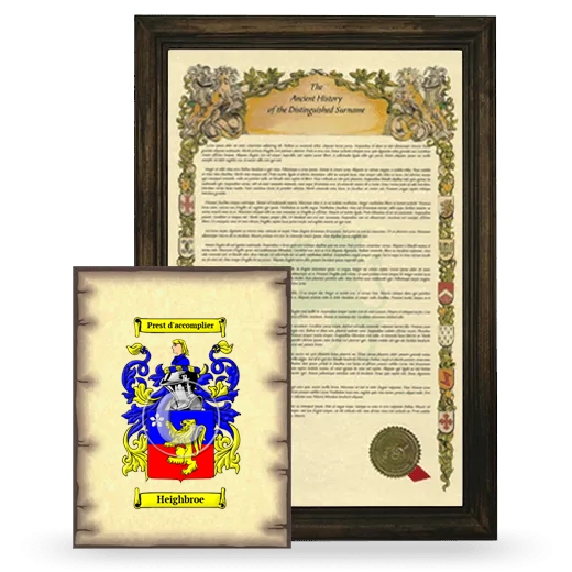 Heighbroe Framed History and Coat of Arms Print - Brown