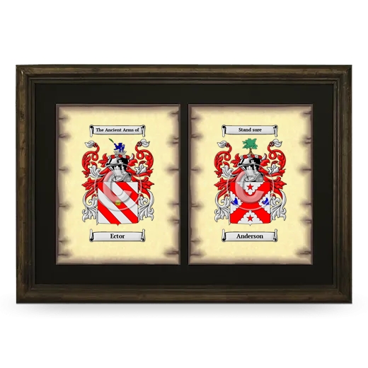 Double Coat of Arms Framed - Brown