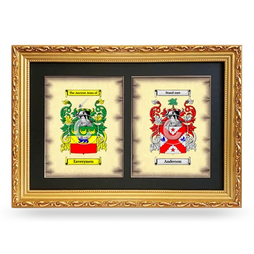 Double Coat of Arms Framed - Gold