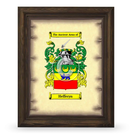 Hefferyn Coat of Arms Framed - Brown