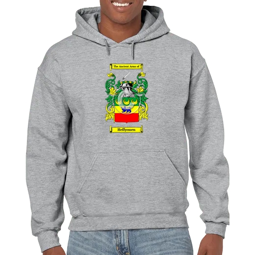 Heffyrmen Grey Unisex Coat of Arms Hooded Sweatshirt