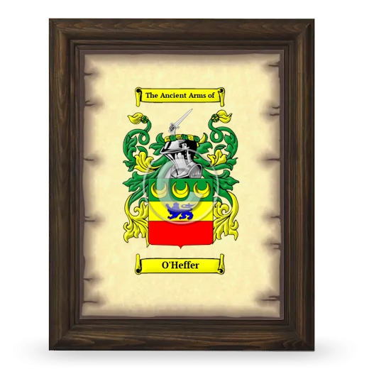 O'Heffer Coat of Arms Framed - Brown