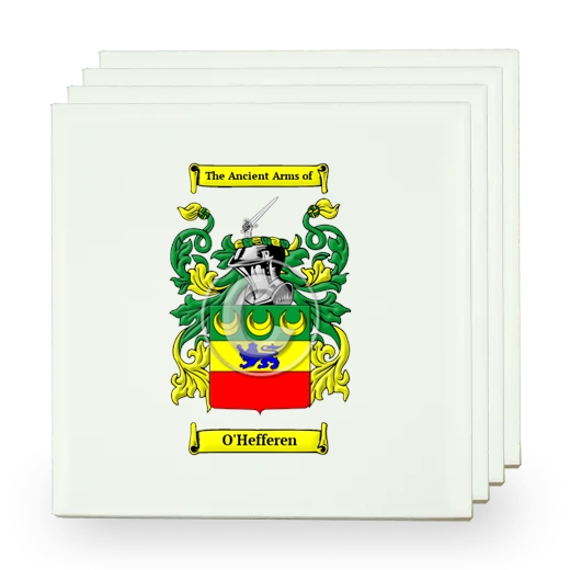 O'Hefferen Set of Four Small Tiles with Coat of Arms