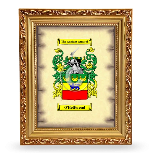 O'Hefferend Coat of Arms Framed - Gold