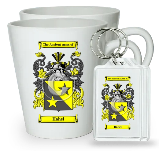 Hahel Pair of Latte Mugs and Pair of Keychains