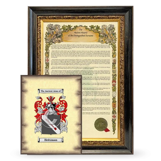 Heitzman Framed History and Coat of Arms Print - Heirloom