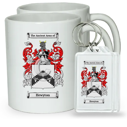 Hewyton Pair of Coffee Mugs and Pair of Keychains