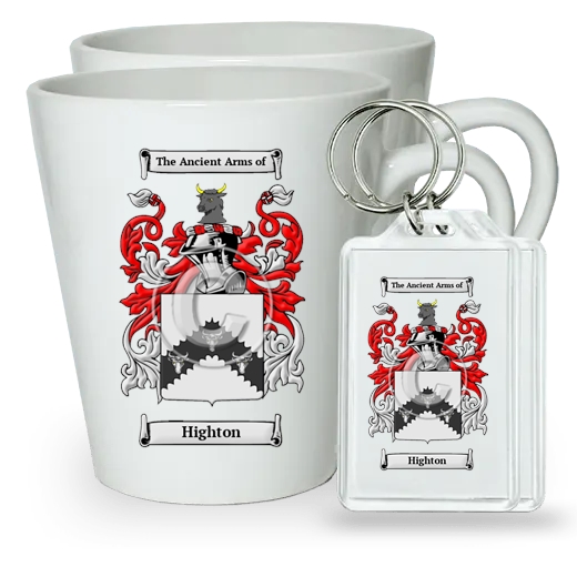 Highton Pair of Latte Mugs and Pair of Keychains