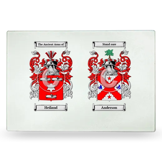 Double Coat of Arms Glass Cutting Board