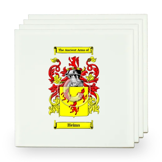 Heims Set of Four Small Tiles with Coat of Arms