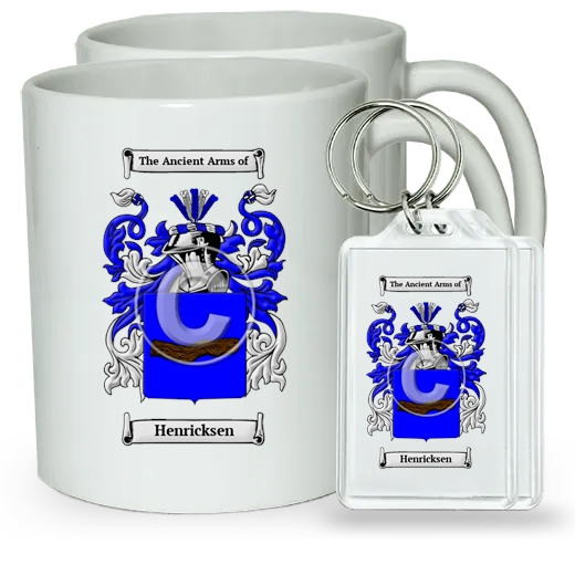 Henricksen Pair of Coffee Mugs and Pair of Keychains