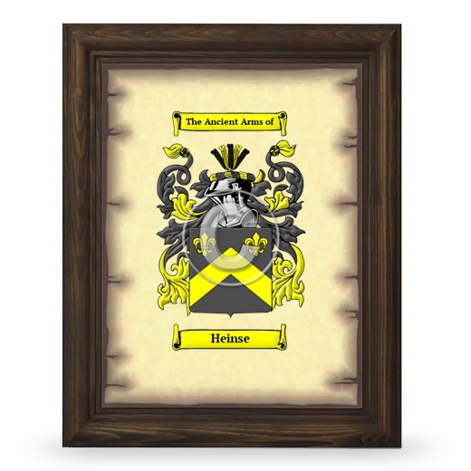 Heinse Coat of Arms Framed - Brown