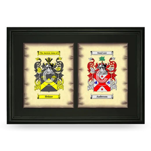 Double Coat of Arms Framed - Black