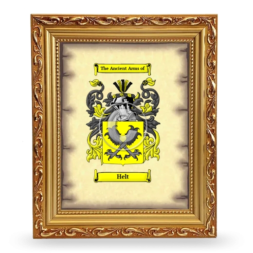 Helt Coat of Arms Framed - Gold