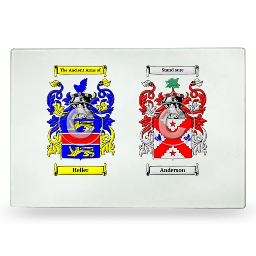 Double Coat of Arms Glass Cutting Board