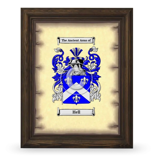 Hell Coat of Arms Framed - Brown