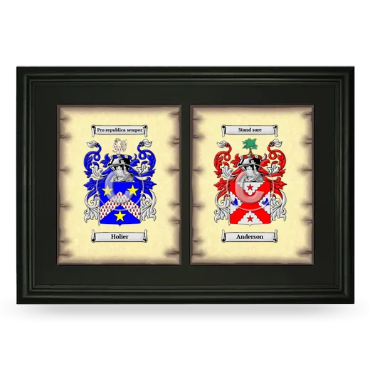 Double Coat of Arms Framed - Black