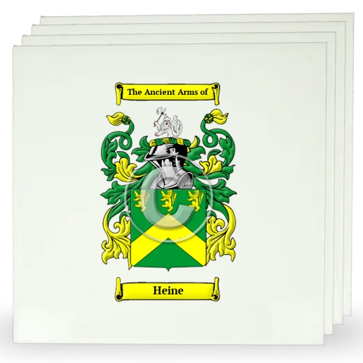 Heine Set of Four Large Tiles with Coat of Arms